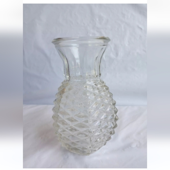 Vintage FTD 1983 Pressed Glass Pineapple Shaped Vase 5 1/2" Tall - Picture 5 of 10